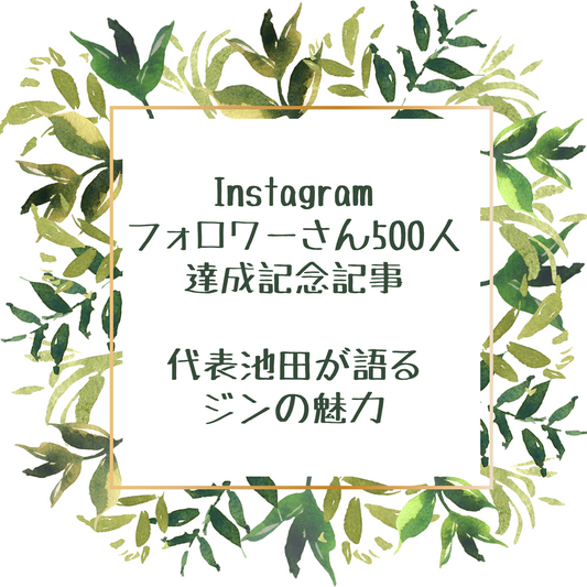 イエのみのミカタ Instagramフォロワーさん500人達成！記念記事✨弊社代表 池田が思い描く、クラフトジンの未来